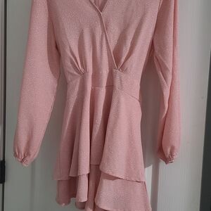 Elegant Pink Wrap Dress
